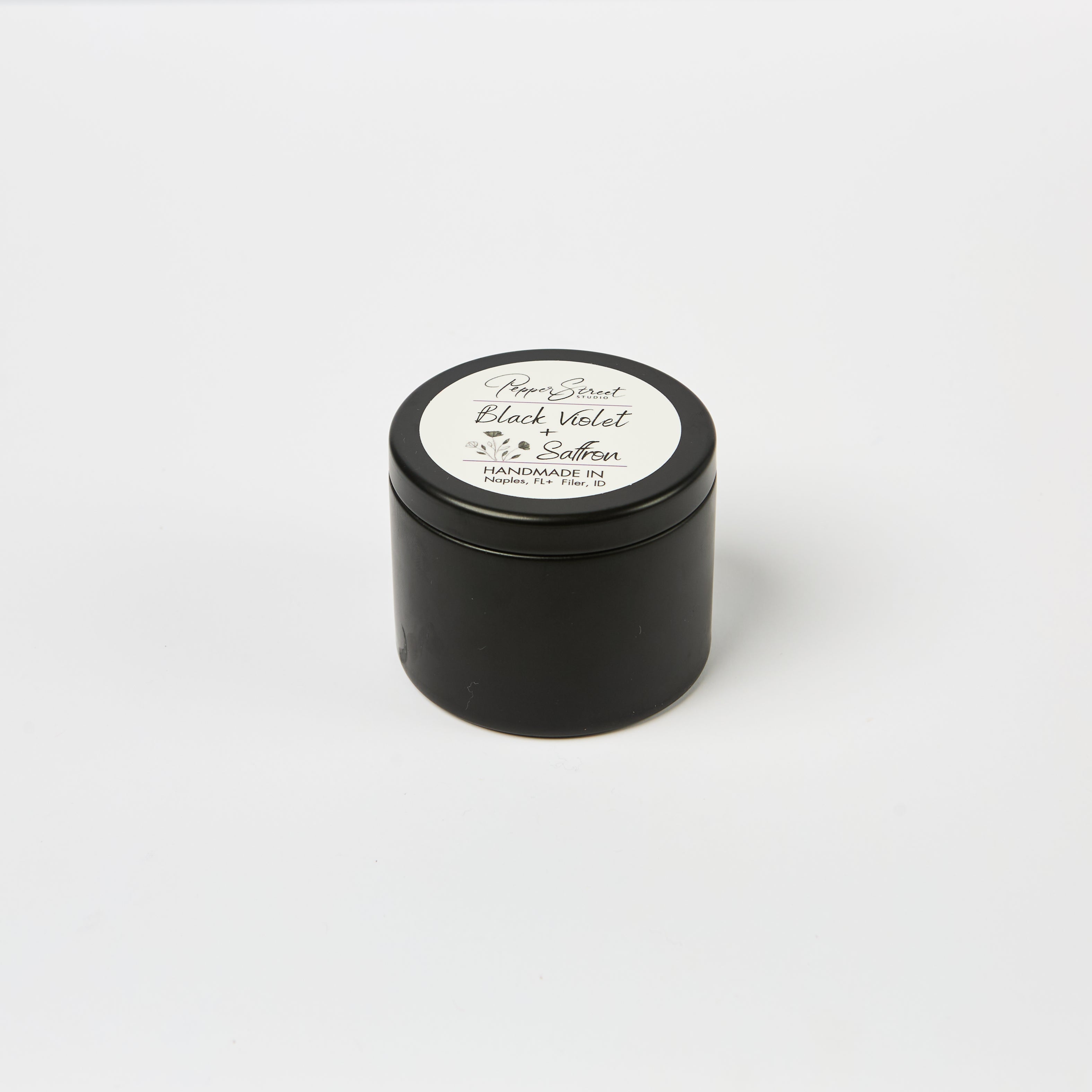 Black Violet + Saffron 4 oz Travel Candle