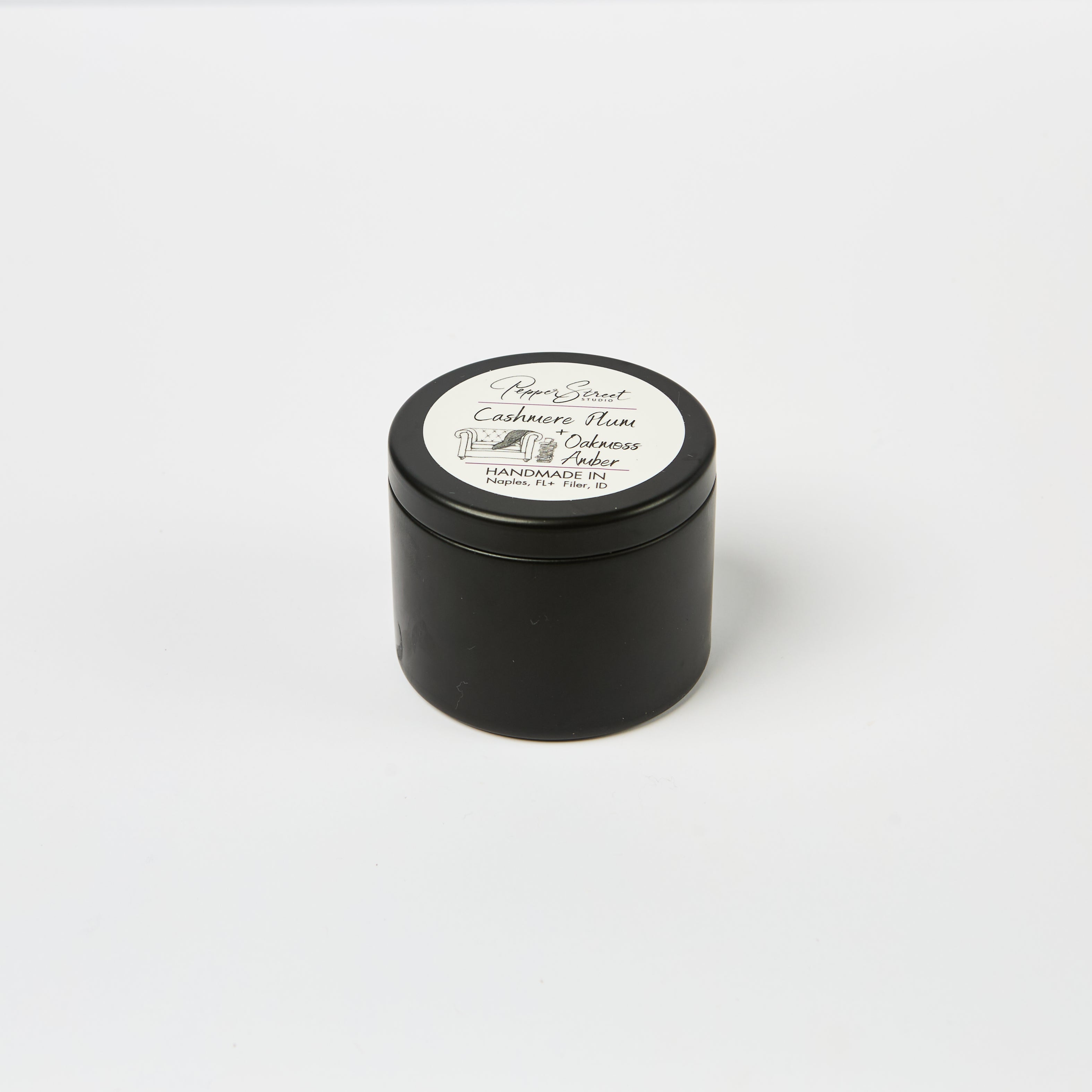 Cashmere Plum + Oakmoss Amber 4 oz Travel Candle