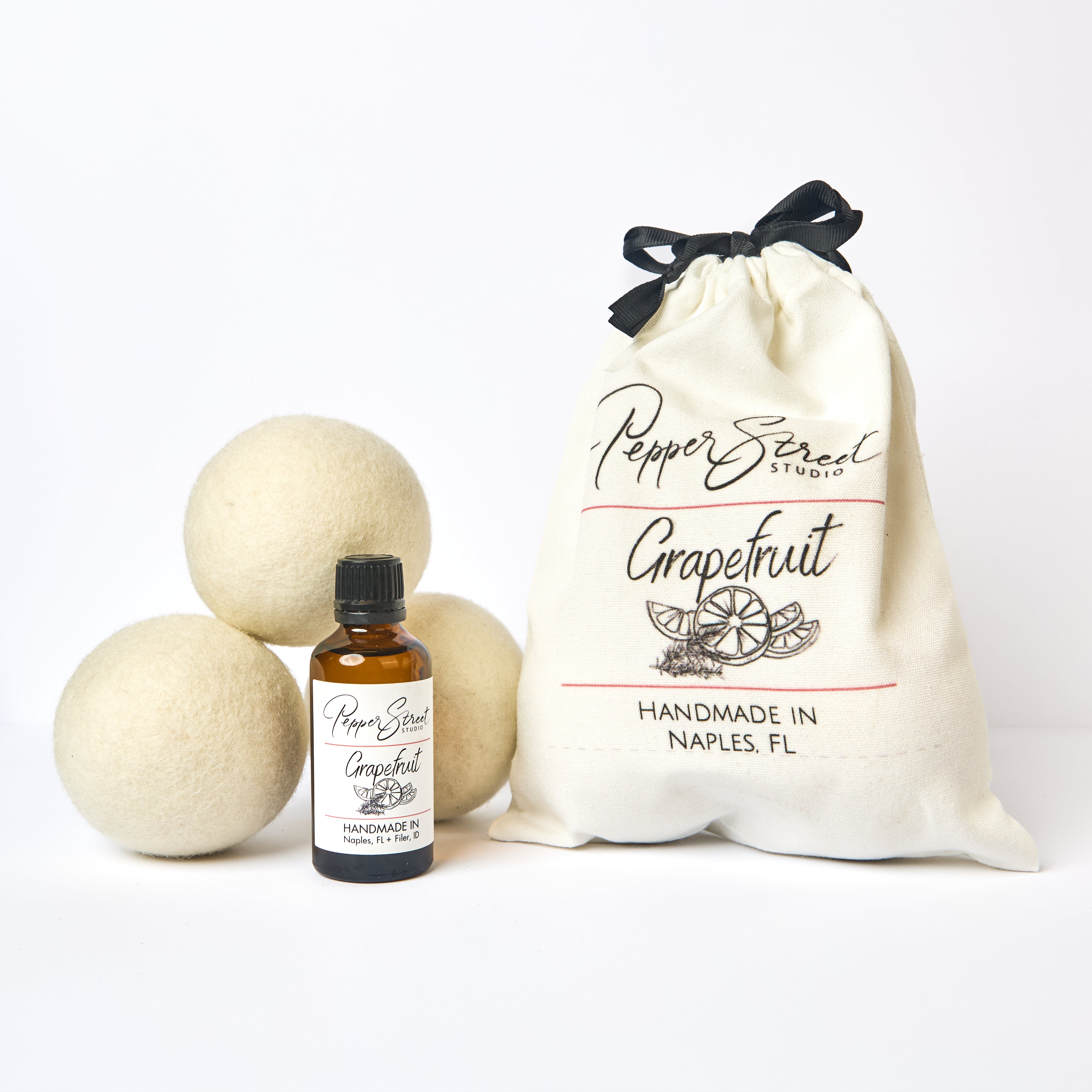 Grapefruit Dryer Ball Laundry Kit
