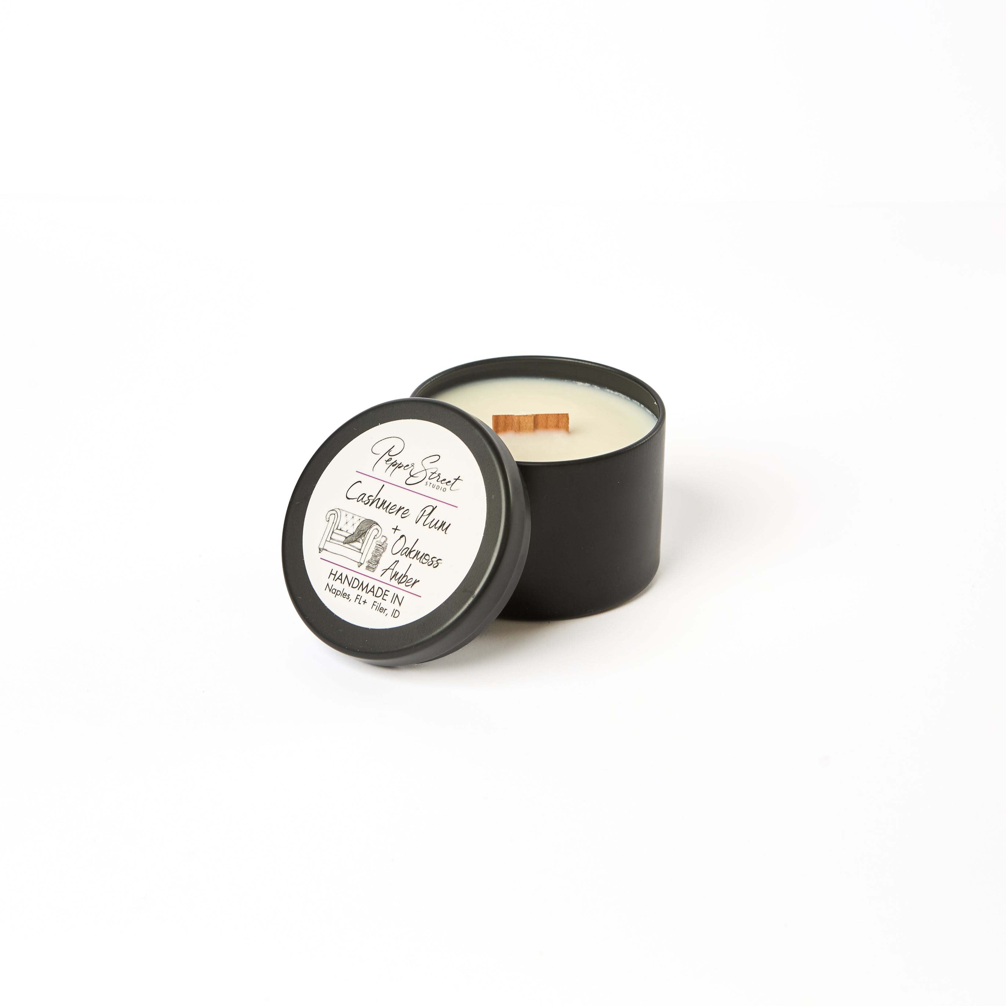 Cashmere Plum + Oakmoss Amber 4 oz Travel Candle