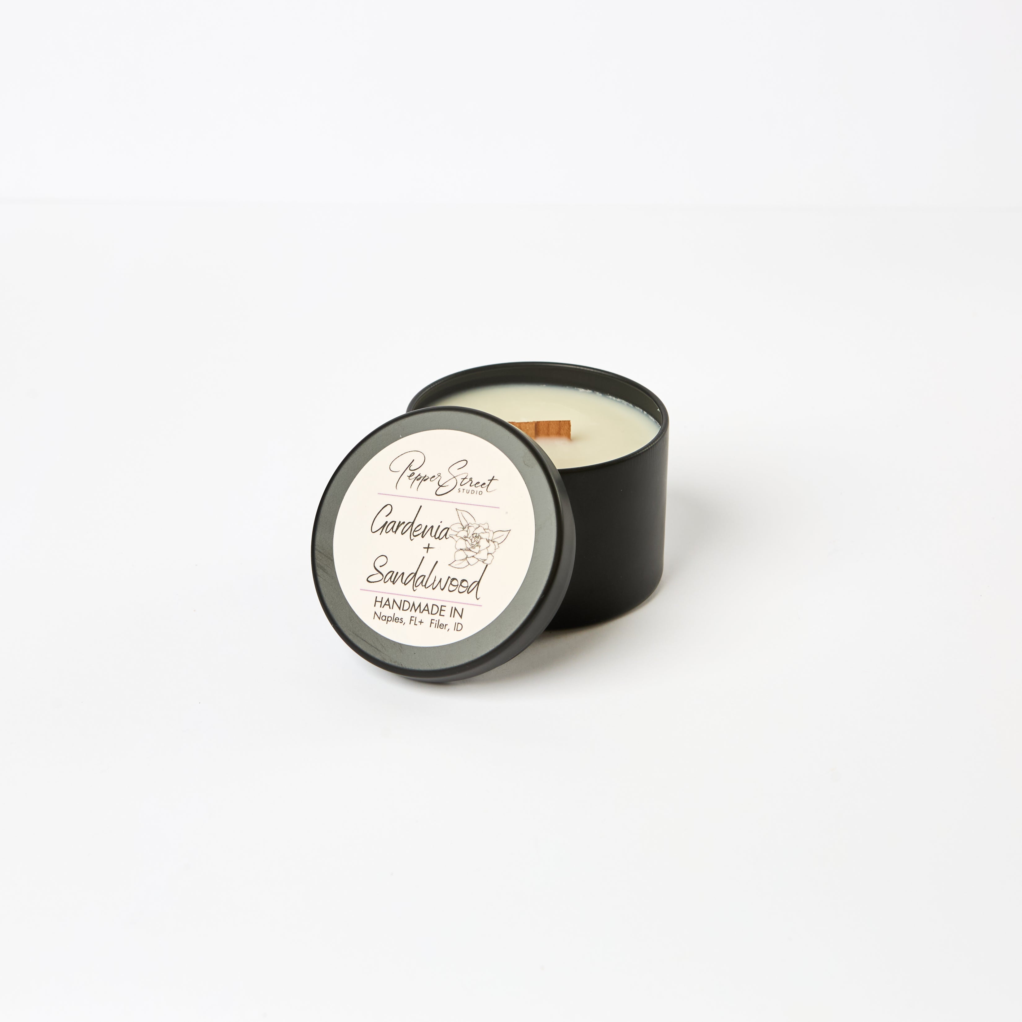 Gardenia + Sandalwood 4 oz Travel Candle