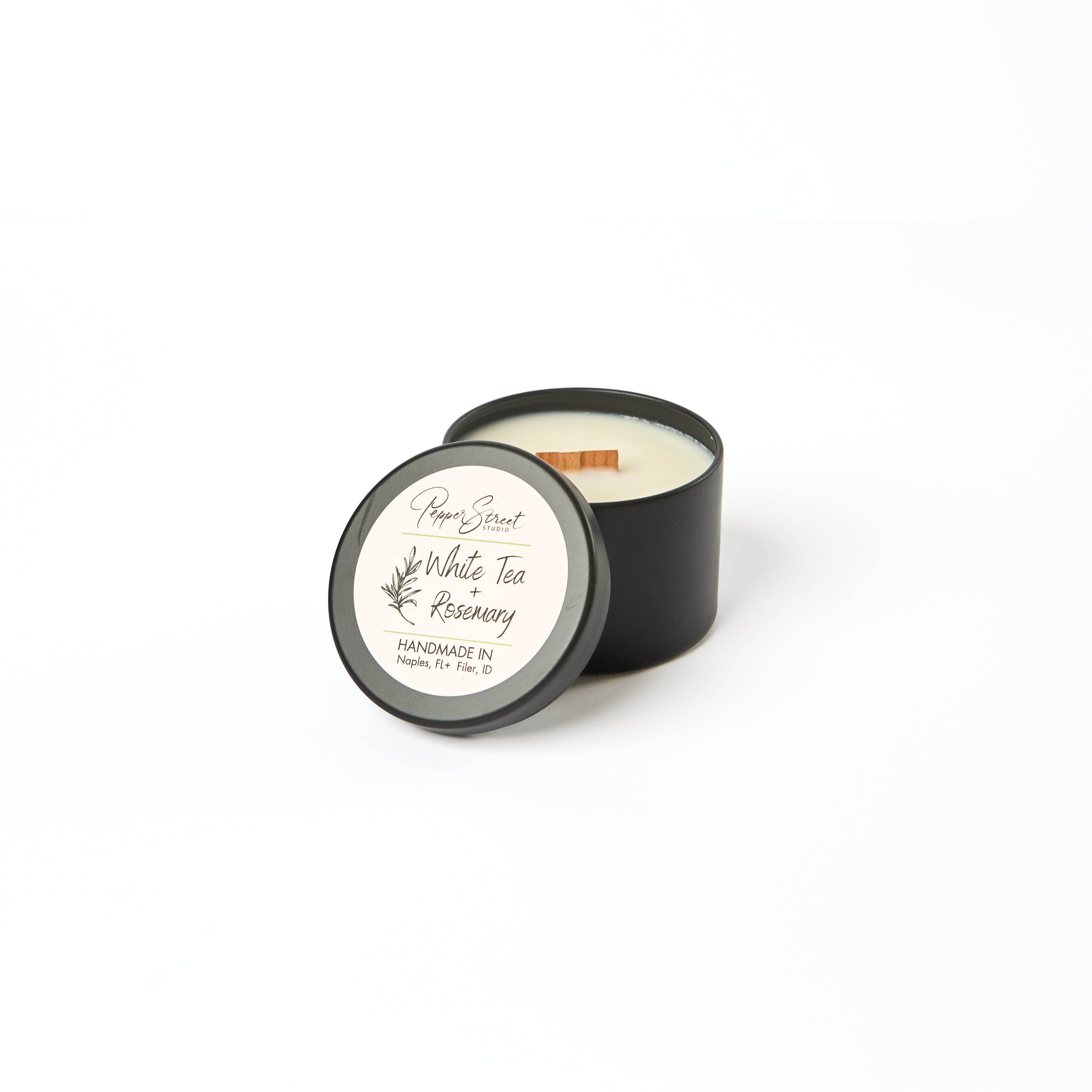 White Tea + Rosemary 4 oz Travel Candle