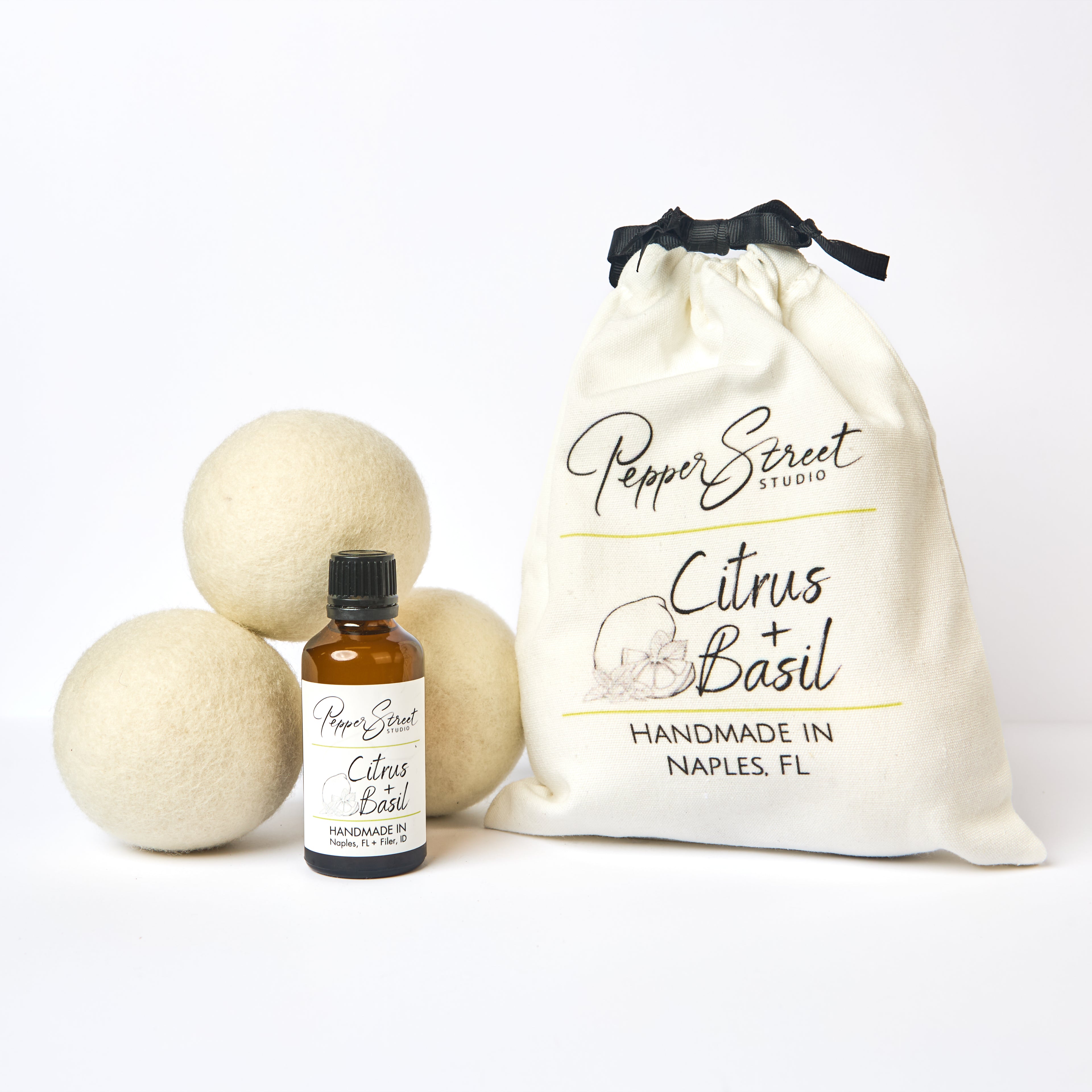 Citrus + Basil Dryer Ball Laundry Kit