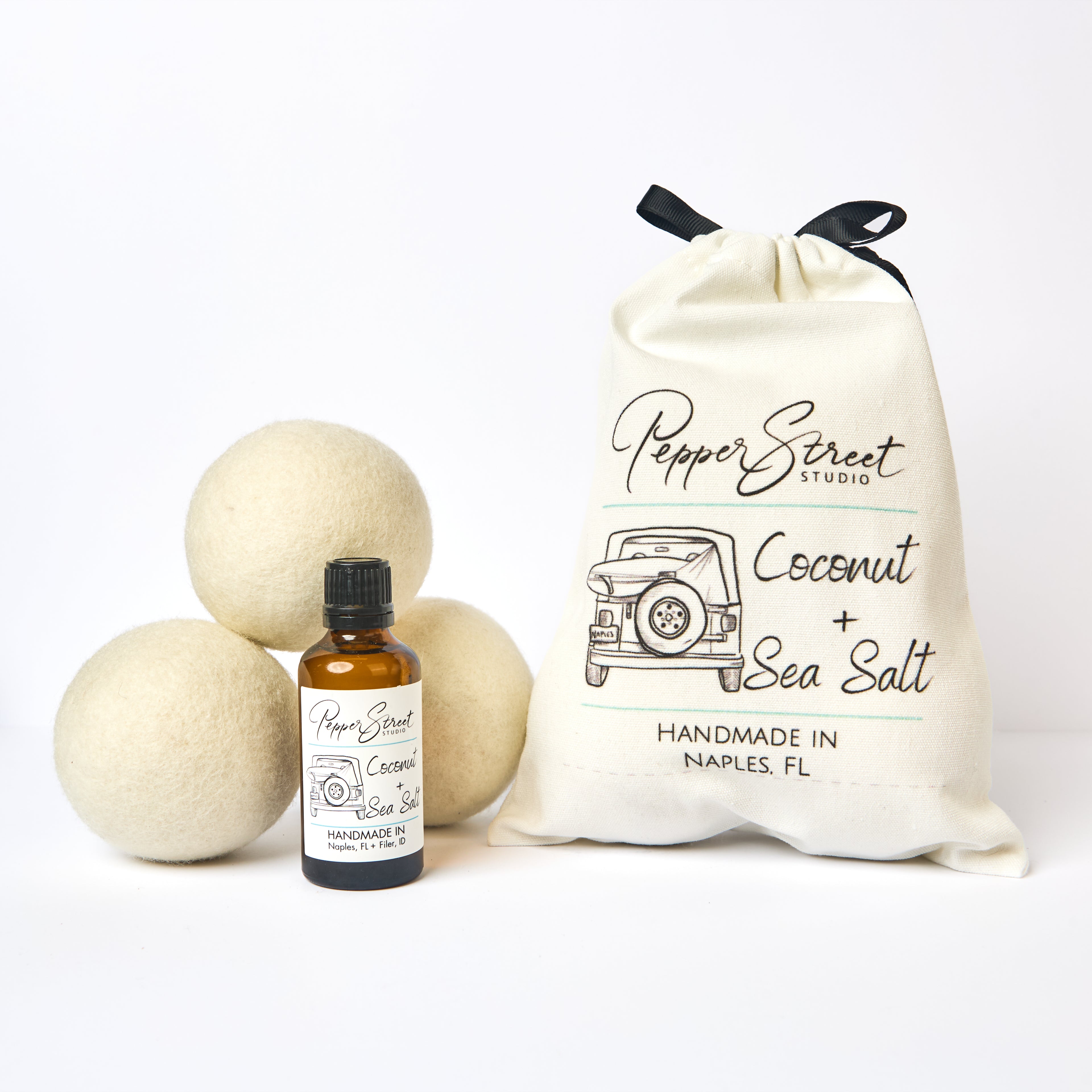 Coconut + Sea Salt Dryer Ball Laundry Kit