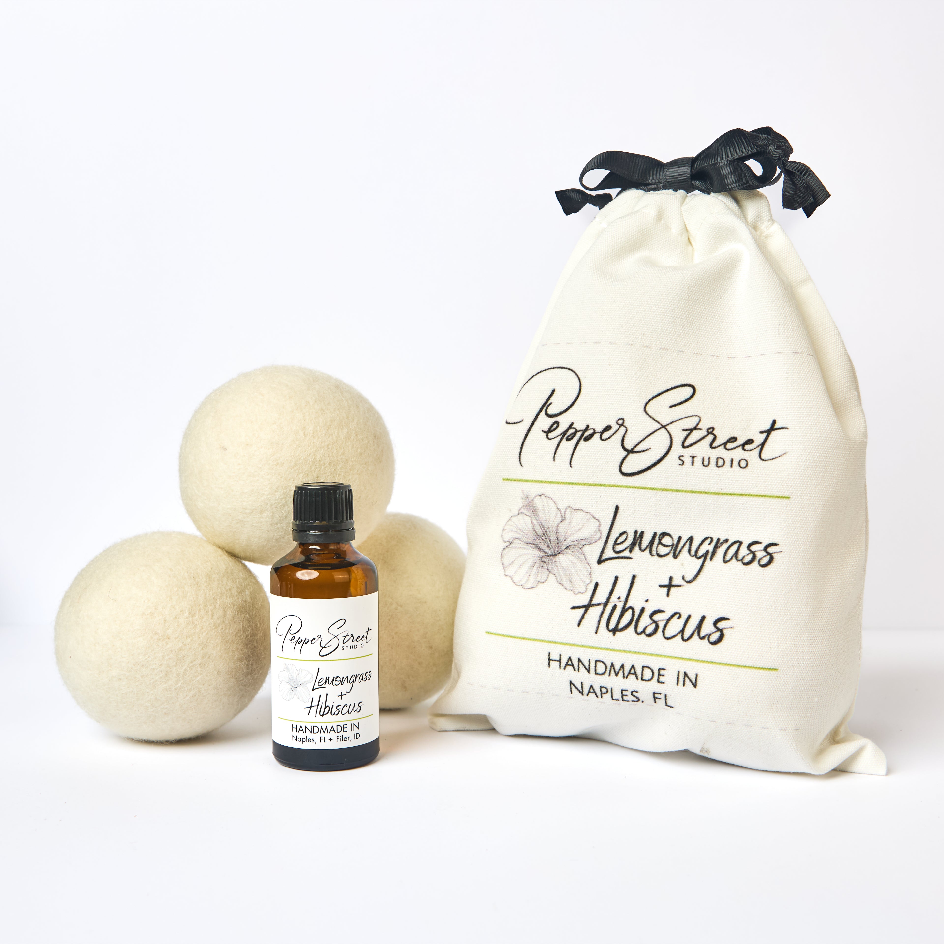 Lemongrass + Hibiscus Dryer Ball Laundry Kit