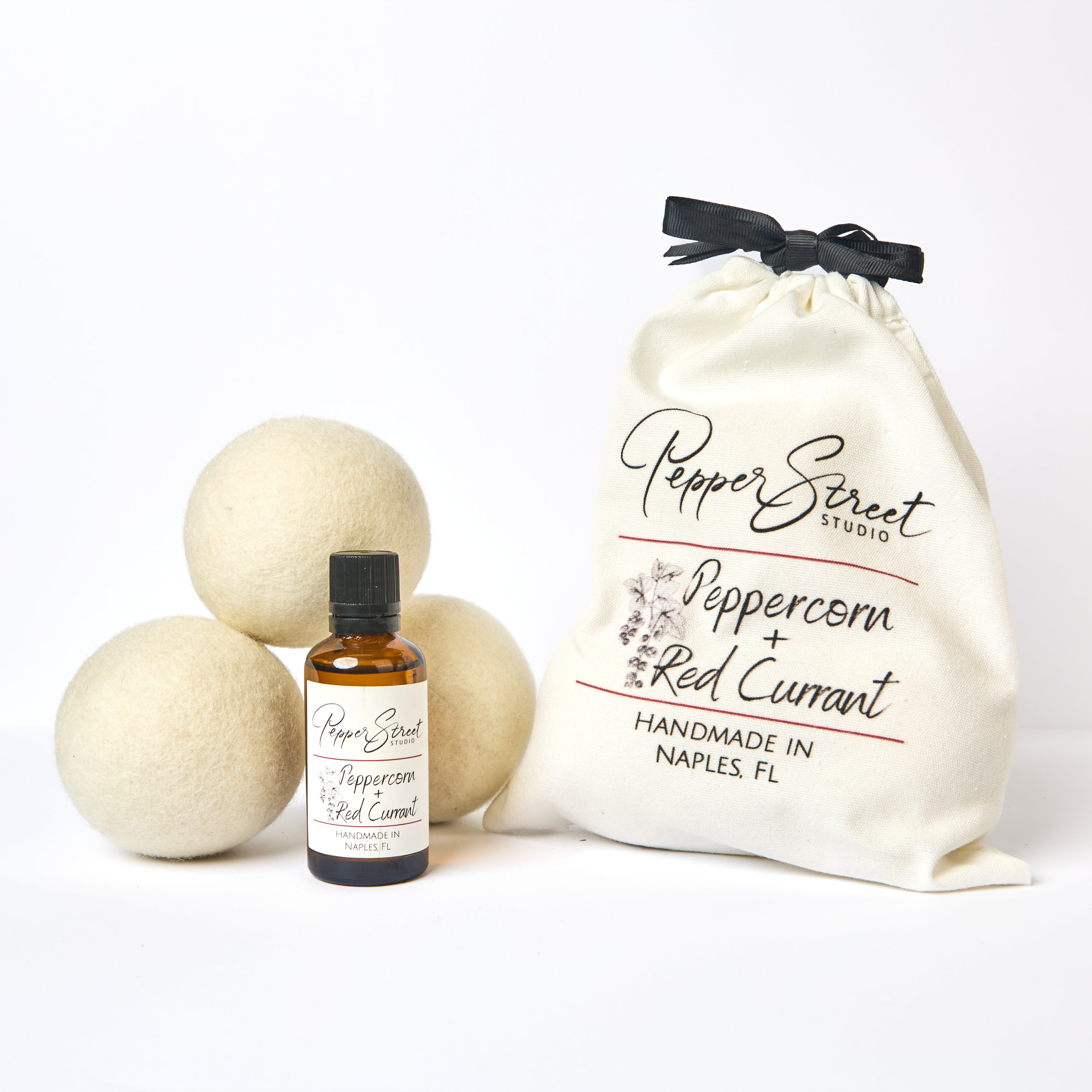Peppercorn + Red Currant Dryer Ball Laundry Kit